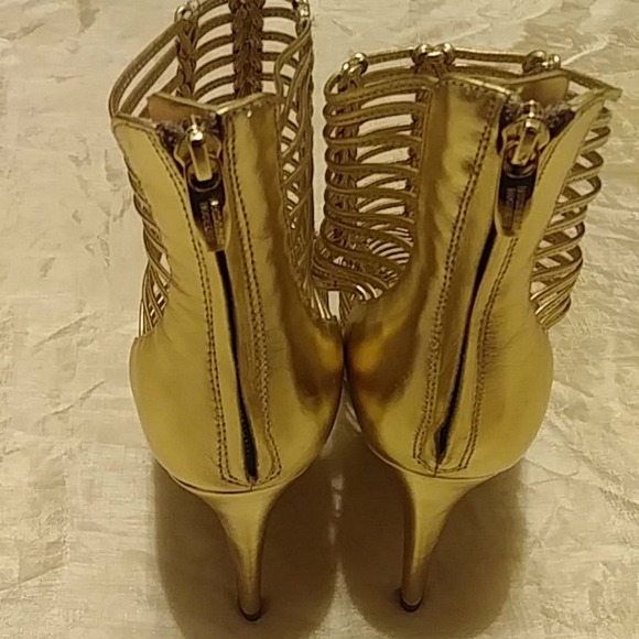 Sigerson Morrison Mella Gold Gladiator Heels - Picture 5 of 7